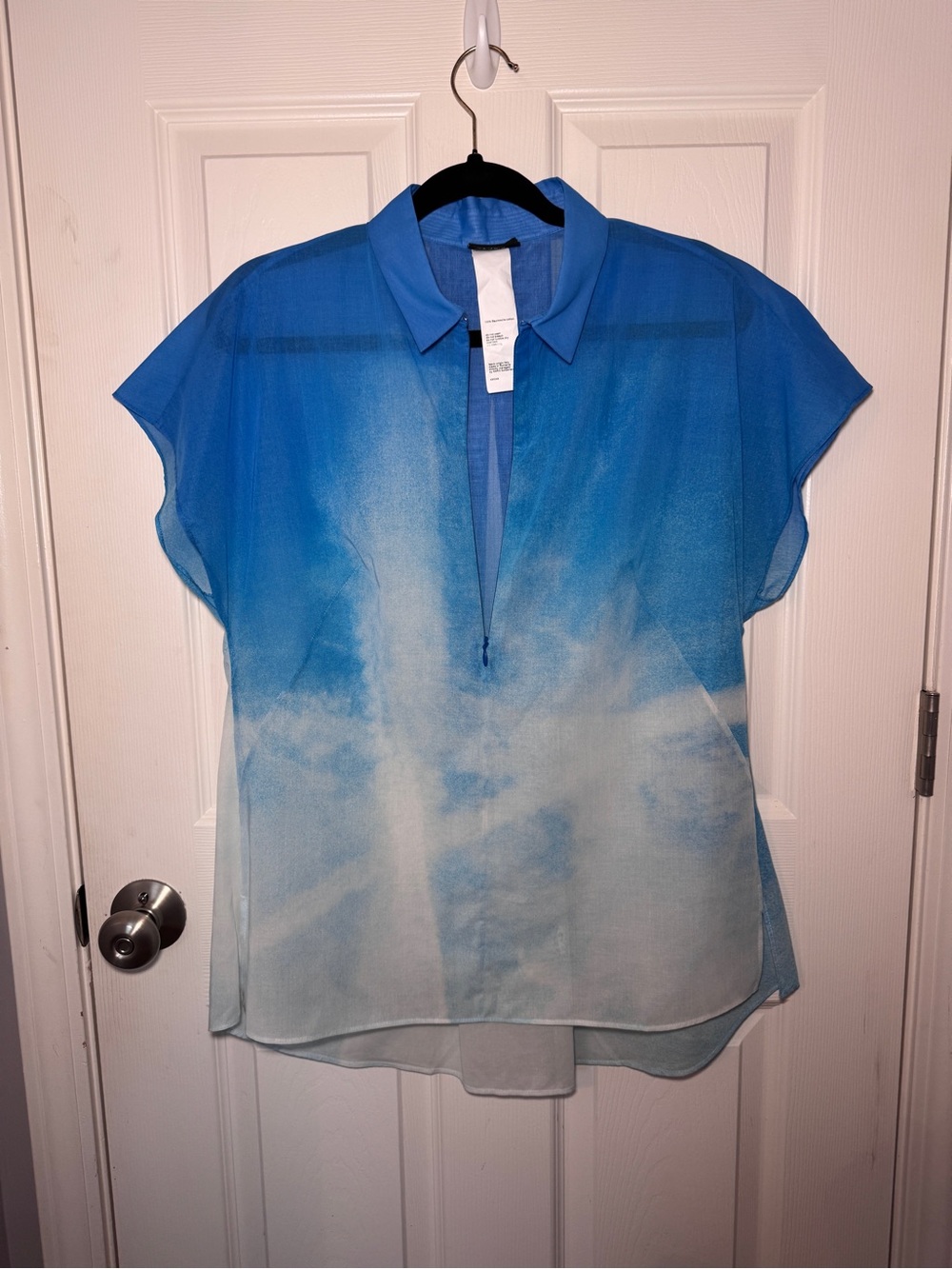 AKRIS St. Gallen Sky Print Cotton Voile Shirt